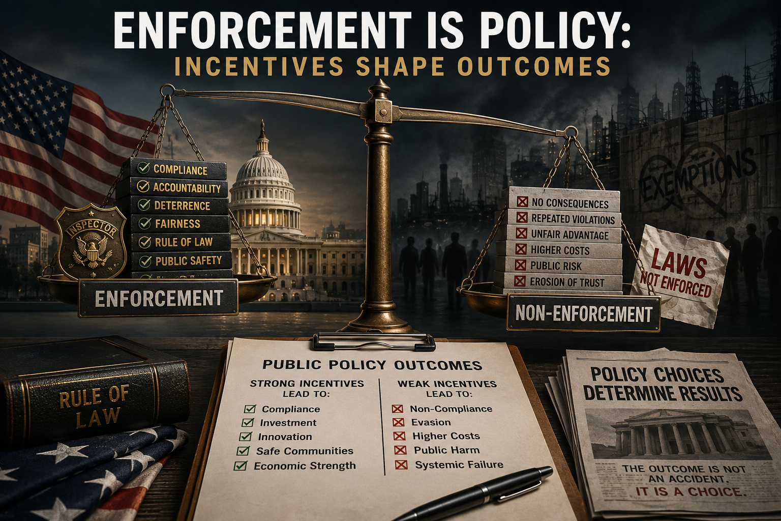 Enforcement Is Policy: Incentives Shape Outcomes